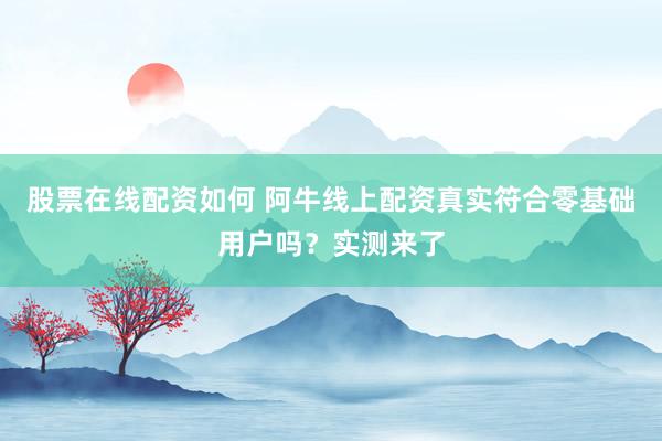 股票在线配资如何 阿牛线上配资真实符合零基础用户吗？实测来了