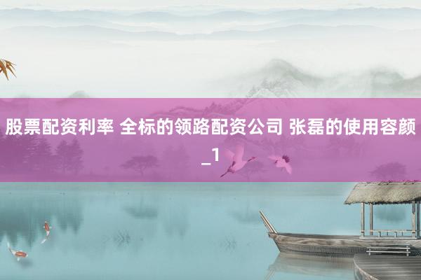 股票配资利率 全标的领路配资公司 张磊的使用容颜_1